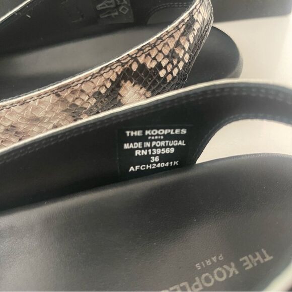THE KOOPLES SNAKE PRINT BUCKLE LEATHER SLIDE SANDAL NIB 36 - Picture 11 of 12